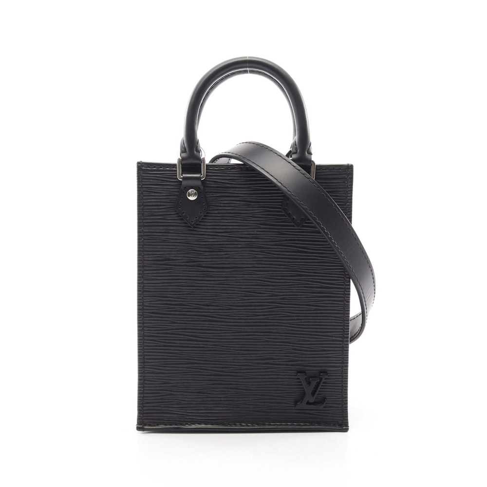 Louis Vuitton Sac Plat Epi Leather Tote Bag Noir Black